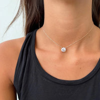 Stonefans Fashion Large Round Rhinestone Necklace Thin Chain for Women Simple Clavicle Necklace Choker Jewelry Accessories